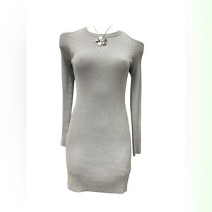 Gillian Chic Long Sleeve Gray Dress Size M